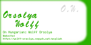 orsolya wolff business card